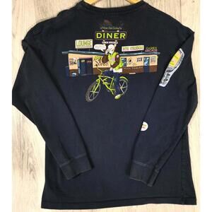 Zara A Laro Lagosta Collab Skull Avatar Ice Cream Diner Blue L/S Sweatshirt SM